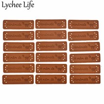 리치 라이프 수제 가죽 라벨 50 개 도구 프린트 레이블 DIY 봉제 천 패브릭 세탁 가능 용품 액세서리, 01 1