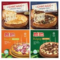 프리미엄 시카고 피자 (국산 치즈 한우 불고기) 쁘띠 피자(베이컨 불고기) set (4판)