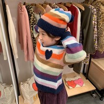BONTON 키즈 멀티 스트라이프 풀오버