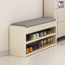 M컴퍼니 2단 신발장 정리대 좁은 현관신발장 벤치형 미니 [WP02490Cm], 벤치슈즈렉, 1개