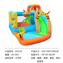 에어바운스 야외 놀이기구 유치원 가정용 홈 실내 대형 놀이터 에어 미끄럼틀 물놀이 슬라이드, V