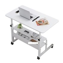 수동 높이조절 책상 높낮이 테이블 새로운 머리맡 리프팅 컴퓨터 노트북 이동식 높이 조절 가능한 나무 스틸 프레임 노트북 스탠드, 1-80cm 색상 업그레이드