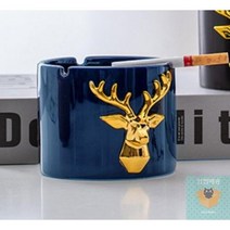 가정용 사무실 미니 인테리어 유리 사슴 재떨이, 블루