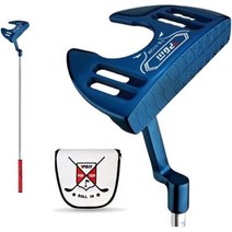JOSWAY 남성 및 여성 골퍼를 위한 골프 말렛 퍼터 - 헤드커버가 포함된 프리미엄 클럽, Blue putter with headcover