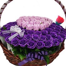 지나로즈 생일 기념일 꽃 선물 프로포즈 비누 꽃바구니 어버이날 스승의날 비누꽃 100송이 장미꽃 하트 비누장미, 큐피트화살 바이올렛