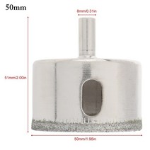 드릴 코어 비트 날 홀쏘 구멍 톱 다이아몬드 코팅 키트 유리 오프너 타일 세라믹, 1개 50mm