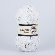터키 딕타스 파보리 트위드 아크릴 혼방 실 비스코스 뜨개실, 100B.화이트