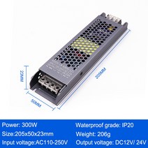 12V 24V 전원 공급 장치 60W 100W 변압기 LED 스트립 조명 전구에 대 한 슈퍼 얇은 AC DC 변환기, 협력사, 300W