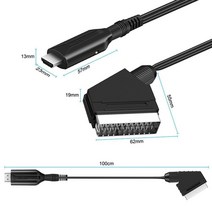 비디오테이프 변환 비디오 테이프 USB 플레이어 동영상 파일 scart to hdmi 호환 기 hdtvdvdset-top boxps3palntsc droping용 1m 케이블