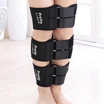 휜다리 보정 안짱다리 3단 밴드 관절관리 고정 무릎, L FREE, 블랙