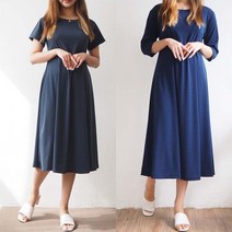 여성 폴리스판 플레어 롱원피스 홈드레스