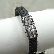 빈티지 사각장식 스텐자석 마감/가죽팔찌재료/팔찌부자재