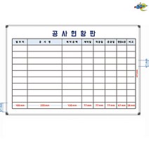 공사현황판 900x600 공사진행판 공사관리보드 주문제작 화이트보드 도안칠판추천, 일반형