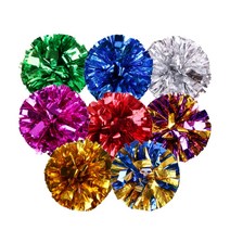 체육대회 축제 폼폼 치어리딩 총채 응원수술 파티 원 반짝이 응원도구, 골드