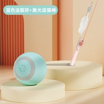 USB 충전형 고양이 공놀이 장난감 고양이용품 캣토이 (C타입), 05. 민트 볼 + 레이저 낚시대