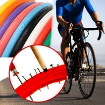 펑크 안나는 에어리스 로드 자전거 솔리드 타이어 칼라풀 튜브리스 펑크방지 700x 23C, 1개