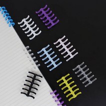 6공 셀프 제본 바인더링 루즈링 클릭링 10mm DD-11836, 옐로우