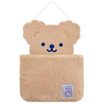 [리틀데이지] 귀여운 대형 곰돌이 캐릭터 벽걸이 수납포켓, 베이지