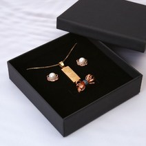 Rich Fun 무광블랙 목걸이 귀걸이 포장케이스 주얼리 종이상자 13X13cm