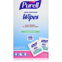 Purell Premoistened Sanitizing Hand Wipes Individually Wrapped 퓨렐 새니타이징 핸드 와이프 0.16oz(4.5g) 100개입, 1개