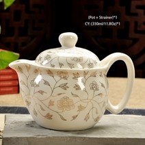티포트세트 홍차 도자기 티팟 레트로 쿵푸 세라믹 주전자 여 기 수제 드래곤 꽃 puer, 금화 화분