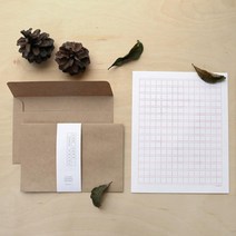 [문구조아] 핑크풋 원고지 편지지 봉투 세트, 10개
