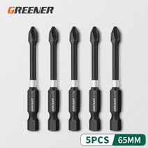그린 임팩트 강한 자기 배치 헤드 크로스 고경도 핸드 드릴 비트 나사 전기 스크루 드라이버 세트 50 65 70 90 150mm, 65mm 5개