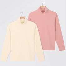 2개 마틸다 여성 하이넥 목폴라 터틀넥 티셔츠