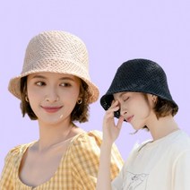현모양처 왕골모자 여름 펀칭 벙거지 모자 버킷햇 썬캡 짜임 패턴 버킷햇 깊은 모자 데일리모자 여자모자