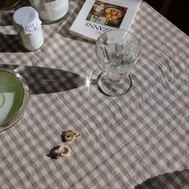 아트박스/메종드룸룸 멜란체크 테이블클로스 3color, 그레이