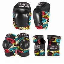 인라인 스케이트보드 팔꿈치 무릎 보호대 풀커버 보호장구, XS (25-40KG), 캐리커처(6피스)