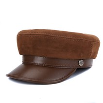 스냅백 남녀 리얼 가죽 모자 중 노층 빈티지 보온 코디