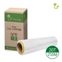 (국내산 투명 청색 흑색 스트레치필름) 공업용랩 낱개 1롤, 1. 투명랩, 20T-250M - 1롤