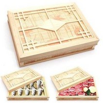 창살 원목사각상자 (명절 선물 박스 케이스 곶감 떡 인삼), 대1P