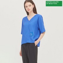 베네통 맥스 브이넥 블라우스 BABL65131 BL