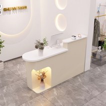 업소용 안내데스크 접수대 프론트, 크림 + 화이트 상판(오른쪽)