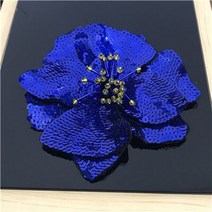 고주파실링기 MAXSIN FUN고품질 패션 컬러풀 스팽글 스티커 꽃 패치 옷 아플리케 DIY 액세서리 1 개, [01] BLUE
