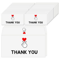 토리나라디자인 감사 땡큐 메세지 하트 손 백색 상품권 티켓 용돈봉투 20매입, 05-THANKYOU