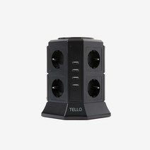 텔로 USB 타워 멀티탭 12구/17구 블랙, 12구