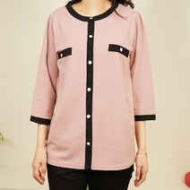 빅걸스토리 여성 배색 쟈가드 7부소매티