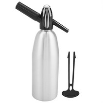 업소용 탄산수제조기 기계 음료 1L 소다 사이펀 CO2 디스펜서 압력 기가있는 세련된 매력적인 합금 물병 컵, 한개옵션0