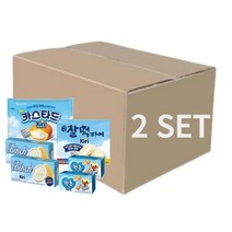 롯데 존맛탱 사무실 탕비실 아이들 영양간식 군것질 끼리크림치즈(카스타드230g+찰떡파이250g+빈츠102gx2개+칸쵸54gx2개), 2개