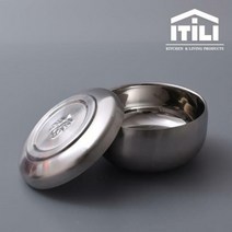 이딜리 이중합식기 밥공기 뚜껑있는 제사밥그릇 스텐공기밥, 옵션 선택:무광, 무광