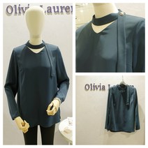 올리비아로렌 우아한 초커넥 스카프장식 루즈핏 봄가을 블라우스vocnlwf8151