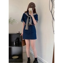 숄+벨트세트 오가닉 데님 원피스