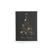 아이팩 크리스마스 스티커 사각검정트리(5*7)-100개, 검정