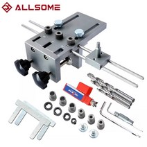 ALLSOME 6/8/10mm 드릴 부싱 목재 드릴링 가이드 로케이터 조정 가능한 맞춤 핀 지그 키트 DIY 도구 용 3 I, 한개옵션0