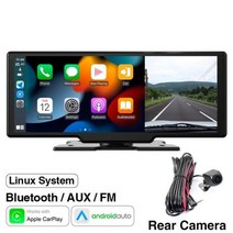 카플레이모니터 AKAMATE차량용 대시캠 블랙박스 더블 카메라 디자인 10 인치 DVR 무선 카플레이 안드로이드 오토 대시보드 운전 레코더, DVR and Camera+128G