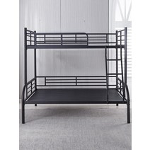 2층침대 철제2층침대 이층침대 숙소 철재침대 튼튼한 철제 원룸, 블랙 상1.2(난간4면) 하1.5m