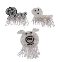 3pcs 동물 스타일 스팽글 수 놓은 패치에 바느질/철 옷 드레스 모자 바지 신발 커튼 바느질 장식 diy 공예 아플리케, 설명, 펠트